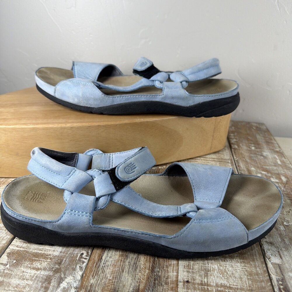 Teva Light Blue Leather Comfort Strappy Sandals Size 8.5